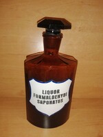 LIQUOR FORMALDEHYDI SAPONATUS feliratú gyógyszeres üveg - 22 cm magas