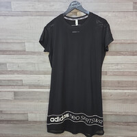 Adidas NEO fekete dupla anyagú sportos női ruha, S