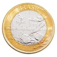 Brazília,1 real 2016 - Riói Olimpia - Paraúszás aUNC+ ötvözet