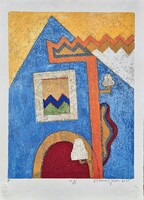 Aknay János - Motívumok 42 x 30 cm computer print, merített papír