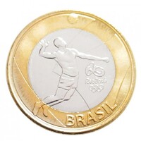Brazília,1 real 2015 - Riói Olimpia - Röplabda aUNC+ ötvözet
