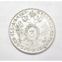 Ausztria,V. Ferdinánd 3 krajcár 1846 A EF+ ezüst 1.70g346