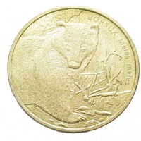 Lengyelország,2 zlote 2011 - Világ Állatai - Európai borz aUNC+ ötvözet