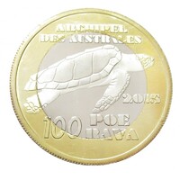 Francia Polinézia,100 poe rava 2015 - George Bass felfedező aUNC+ ötvözet