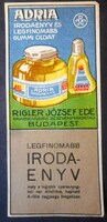 Számolócédula Rigler József Ede (Adria irodaenyv)