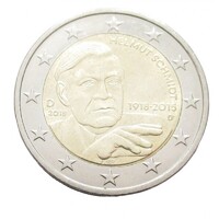 Németország,2 euro 2018 D - Helmut Schmidt kancellár aUNC+ ötvözet