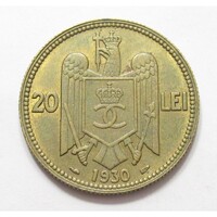 Románia,20 lei 1930 - Párizs aUNC+ ötvözet