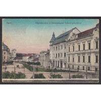 Magyarország,Eger - Káptalan utca a Hevesmegyei Takarékpénztárral 1913