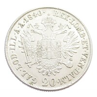 Ausztria,V. Ferdinánd 20 krajcár 1840 A EF+ ezüst 6.68g583