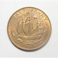 United Kingdom, Half penny 1966 UNC+ copper