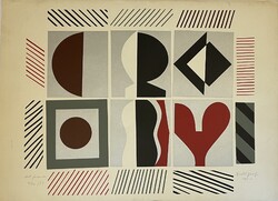 BARTL József (1932-2013): Hat forma. ALÁÍRT, SZÁMOZOTT SZITANYOMAT.