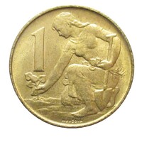 Csehszlovákia,1 koruna 1992 aUNC+ ötvözet