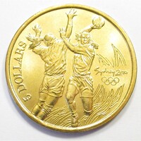 Ausztrália,5 dollars 2000 - Sydney Olimpia - Kézilabda UNC ötvözet