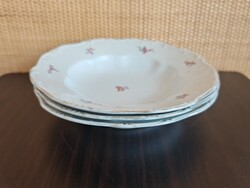 Antik Zsolnay porcelán mélytányérok - 3 db A509