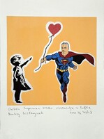 DrMáriás - Orbán Superman Viktor ... 42 x 30 cm computer print, merített papír