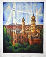Vinkó Leó - Dohány utcai Zsinagóga 66 x 53 cm c-print, merített papír
