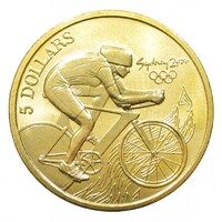 Ausztrália,5 dollars 2000 - Sydney Olimpia - Kerékpározás aUNC+ ötvözet