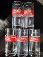 5 db retró Coca-Cola / Coke MÄSER pohár, 0,25 l, piros sávos,