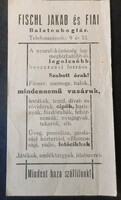 Számolócédula (Fischl Jakab szatócsbolt, Balatonboglár)