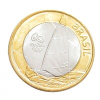 Brazília,1 real 2015 - Riói Olimpia - Vitorlázás aUNC+ ötvözet