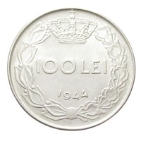 Románia,100 lei 1944 EF+ vas