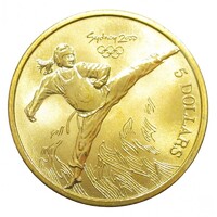Ausztrália,5 dollars 2000 - Sydney Olimpia - Taekwondo aUNC+ ötvözet