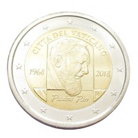 Vatikán,2 euro 2018 - Pietrelcinai Szent Pio atya aUNC+ ötvözet