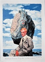 DrMáriás - Molnár Ferenc Magritte műtermében 42 x 30 cm computer print, merített papír