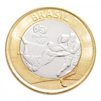 Brazília,1 real 2015 - Riói Olimpia - Rögbi aUNC+ ötvözet