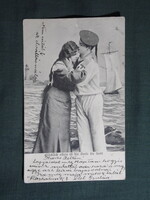 Képeslap,Osztrák Magyar haditengerészet légierő,katona,matróz levél,romantika,szerelem,1913-