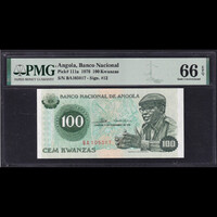 Angola 100 Kwanzas 1976 P-111a UNC - PMG 66 EPQ
