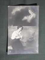 Képeslap,Osztrák Magyar haditengerészet légierő,csatahajó,katona,matróz levél,romantika,1916-