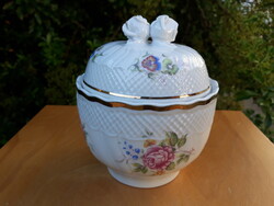 Hollóházi porcelán Hajnalka mintás bonbonier