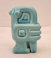 Zsolnay Nádor Judit alapmázas robot csibe, art deco alapmázas porcelán ritkaság, HIBÁTLAN ÁLLAPOT
