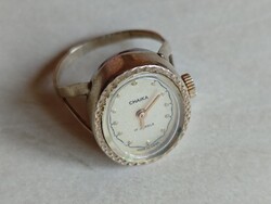 Vintage Chaika (Чайка) 17 köves mechanikus gyűrűóra, Made in USSR