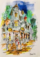Amszterdami utcarészlet ! 21x15 cm toll, akvarell marker.