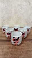 6 személyes Hollóházi porcelán pálinkáskészlet