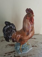 Hibátlan Herendi porcelán Kakas figura 25cm– Kézzel festett