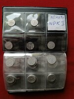 Gyűjtemény Lot 60 db Kelet-Német NDK II Német érmegyűjtemény 1 Márkásokat, 50, 10, 5, 1 pfenniges