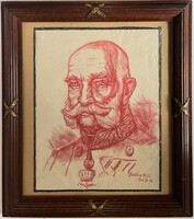 PÁSZTHY Vilmos (1877–1950) I. Ferenc József halotti emlékportréja. Készítés ideje: 1916. XI. 23.