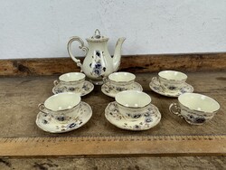 -AX678- Zsolnay búzavirág mintás porcelán teáskészlet kávéskészlet mokkáskészlet kancsó csésze szett