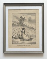 Szőlészek, borászok..Ádler János: A szőllőpásztor. Akvarell festmény, 1873!