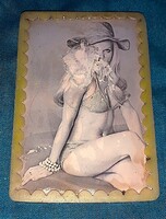 Régi 3 pálcás trafikáru céllövöldés zsebtükör játék - BRIGITTE BARDOT bikinis képpel a képek szerint