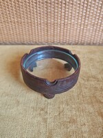 Retro Leather Ashtray with Glass Insert A243