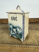 -AX679- Antik cserép fűszertartó fűszeres Kerámia tartó konyhai kávé tároló edény Pepi felirat