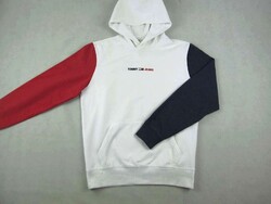 EREDETI TOMMY HILFIGER (S) SPORTOS FÉRFI FEHÉR KAPUCNIS PULÓVER