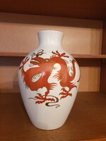 Ritka Schau Bach Kunst porcelán váza (25 cm) – Arany Goldrelief, kézzel festett