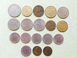Jugoszlávia 18 db Különböző Érme 10 20 50 100 Dínár 1955-1993