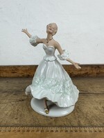 -AX697- Wallendorf porcelán figura szobor nipp német jelzett antik retro nő balerina táncosnő táncos