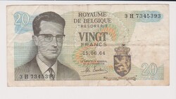 Belgium 20 francs 1964 F      (A3)